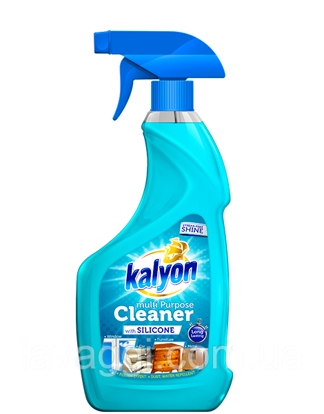 Засіб для очищення вікон з сіліконом Kalyon Multi Purpose Cleaner with Silikone 750 мл, фото 1