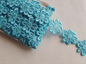 Мережево макраме 2.5см (13м) колір блакитний