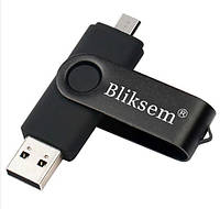 Флеш накопитель Bliksem 64 GB 2в1 USB 2.0 MicroUSB компактная флешка тайпси для смартфона 64 Гб