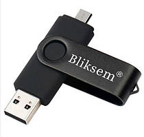 Флеш накопичувач Bliksem 64 GB  2в1 USB 2.0 MicroUSB компактна флешка тайпсі для смартфона 64 Гб