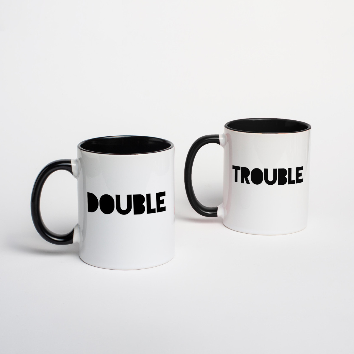Чашки парні "Double Trouble", Чорний, англійська, 330 мл 4606201, фото 1