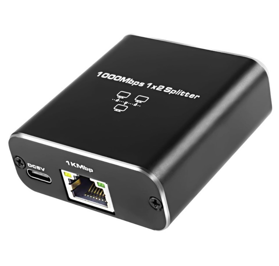 Розгалужувач крученої пари, UTP, 1х2RJ45 з живленням