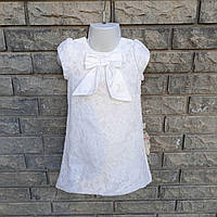 Сукня дитяча біла з гіпюром і великим бантом ДШ
