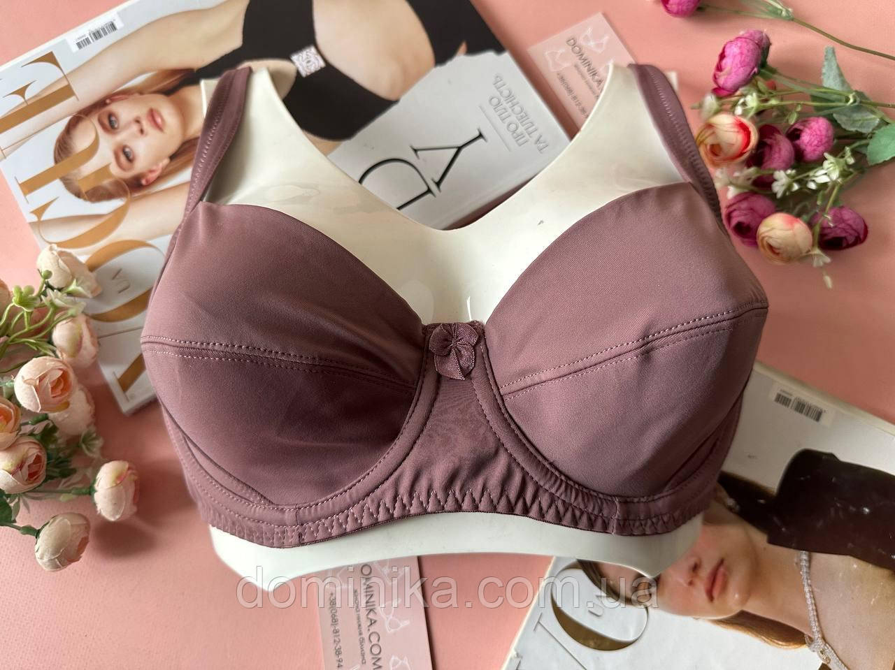 80/85D Шоколадний бюстгальтер без поролону і без пуш-ап