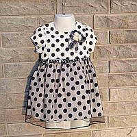 Сукня дитяча в горошок із сіточкою на спідниці та бутон'єркою ДШ