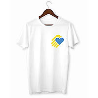 Футболка с принтом Арбуз Синее сердце на желтой ладони S Белый ZZ, код: 8312336