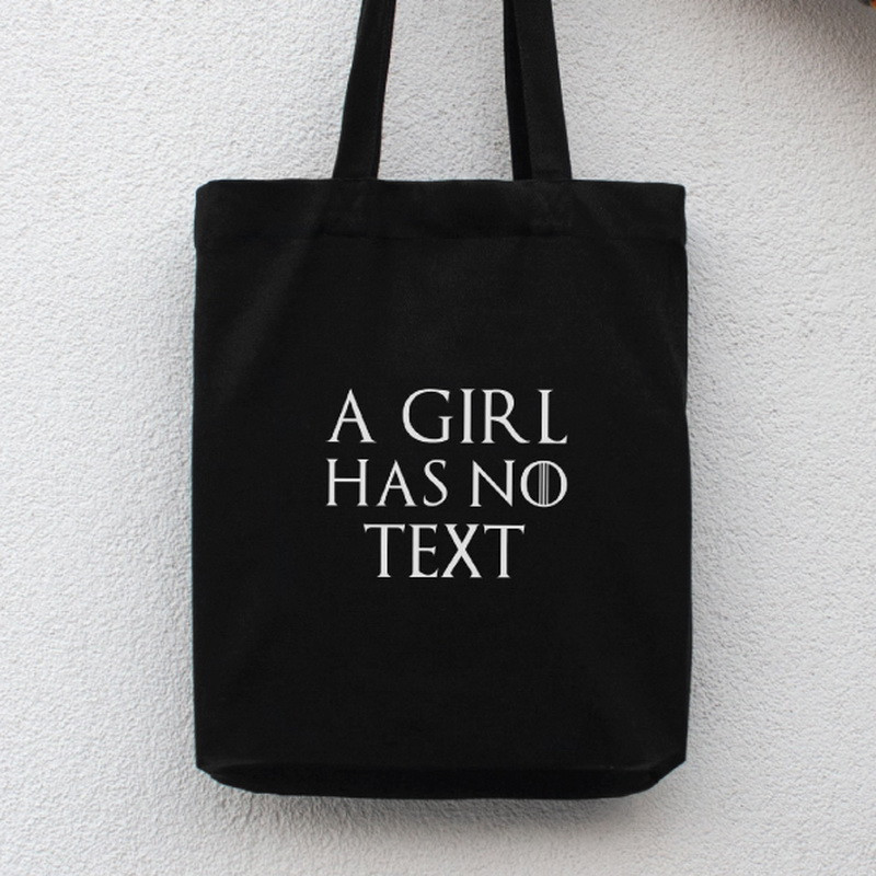 Екосумка GoT "A girl has no" персоналізована, Чорний, англійська 4598754