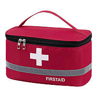 Аптечка, сумка-органайзер для медикаментов First Care Красная (IBH046R) ZZ, код: 8220811