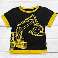 Детская футболка Dexters с принтом экскаватор 86 см черный ZZ, код: 8418237