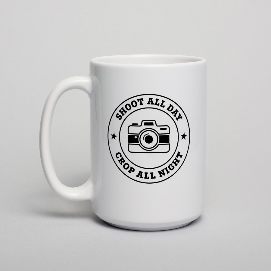 Чашка "Shoot all day, cropp all night", Білий, англійська, 425 мл 4605804