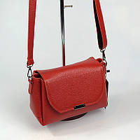Красная кожаная женская маленькая сумка Serebro на три отделения, Молодежная мини сумочка из натуральной кожи