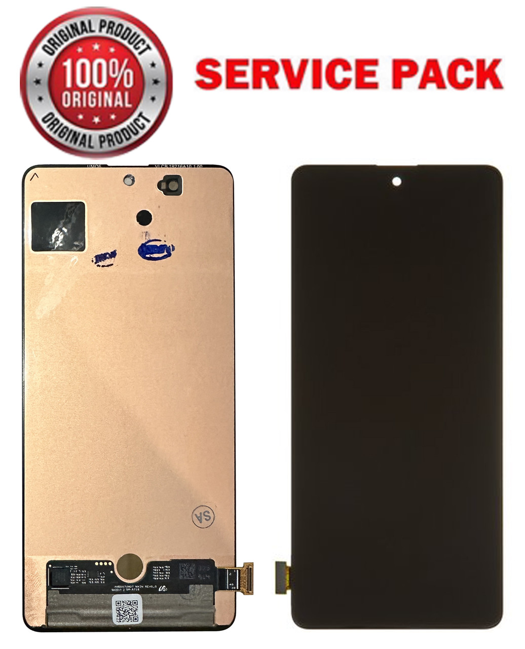 Дисплейний модуль (екран) для Samsung A715 Galaxy A71 (2020) чорний Оригінал 100% SERVICE PACK