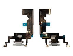 Шлейф iPhone XR з роз'ємом зарядки та мікрофоном Білий Оригінал