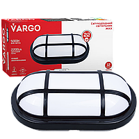 Светодиодный светильник VARGO ЖКХ 22W 6500K 2200lm IP54 AC165-265V овал с решеткой Размер: 250х120Х48мм