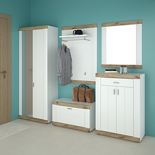 Передпокій (прихожая) з ЛДСП/МДФ Санторіні 1 білий/дуб вікінг Сокме