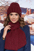 Комплект «Наомі» (шапка та шарф) Braxton бордовий 56-59 ZZ, код: 6160146