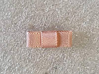 Бантик декоративный, пришивной. Цвет - розовый. Размер 5*18 мм, №152