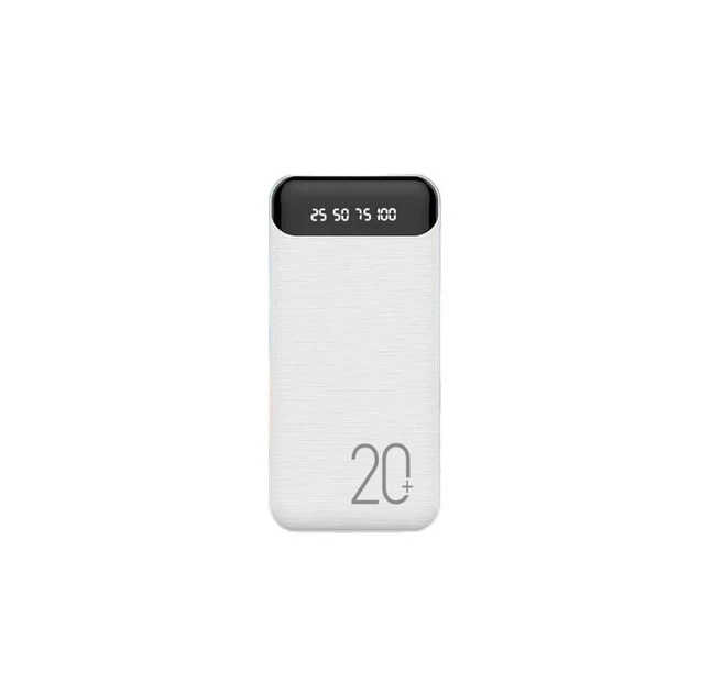 Портативний акумулятор павербанк BIYA 20000 mAh з дисплеєм White (N21)