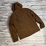 Чоловіча легка куртка вітровка з капюшоном у коричневому кольорі, фото 4
