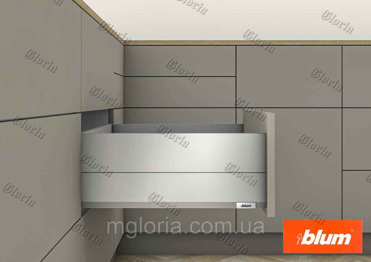 Merivobox індіум сірий з високим фасадом, висота E, із BOXCAP