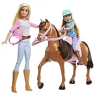Барби, Урок верховой езды, 2 куклы + лошадь, набор