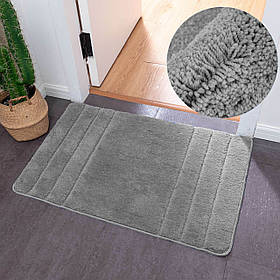 Килимок у ванну кімнату Colorful Home 60х90см. Темно-сірий, смуги