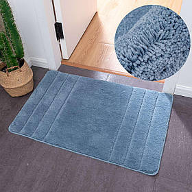 Килимок у ванну кімнату Colorful Home 60х90см. Сіро-блакитний, смуги