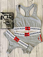 Женский комплект нижнего белья Calvin Klein - тройка - топ+стринги+шортики