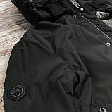 Чоловіча легка куртка вітровка з капюшоном у чорному кольорі, фото 6