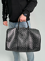 Брендовая дорожная кожаная сумка Coach 52 In Signature Canvas Grey Коач, сумка в дорогу, сумка на плечо