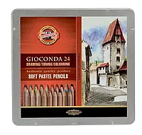 Koh-I-Noor, Набор пастели Giocondaw, металлическая коробка, 24 цвета