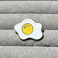 Металлический значок яичница Пин яичница Брошь яичница