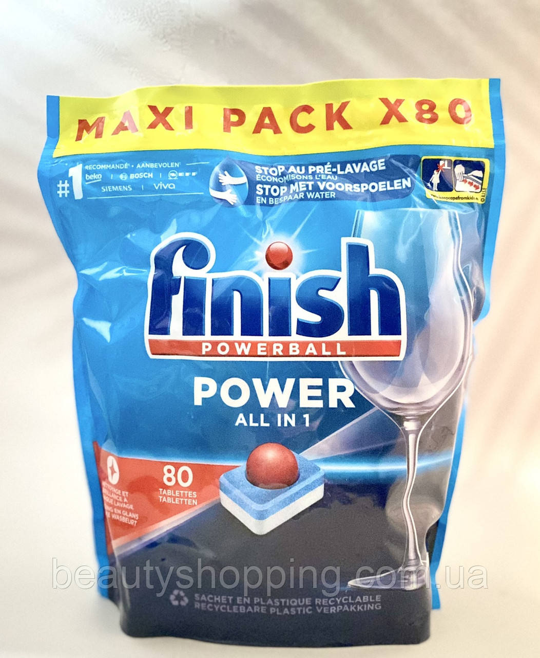 Finish Power Powerball all in 1 Таблетки для посудомийної машини 80 штук