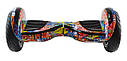 Гіроборд Smart Balancе Wheel 10,5" З РУЧКОЮ Графіті Оранж, фото 2