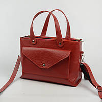 Красная женская сумка молодежная Serebro из натуральной кожи, Кожаная сумочка через плечо красного цвета