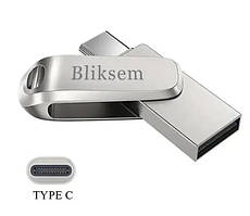 Флеш накопичувач Bliksem 64 GB  2в1 USB 2.0 Type-C компактна флешка тайпсі для смартфона 64 Гб