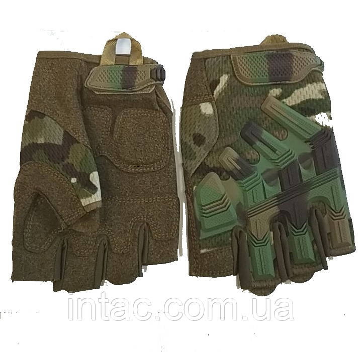 Рукавиці тактичні безпалі Multicam, фото 1