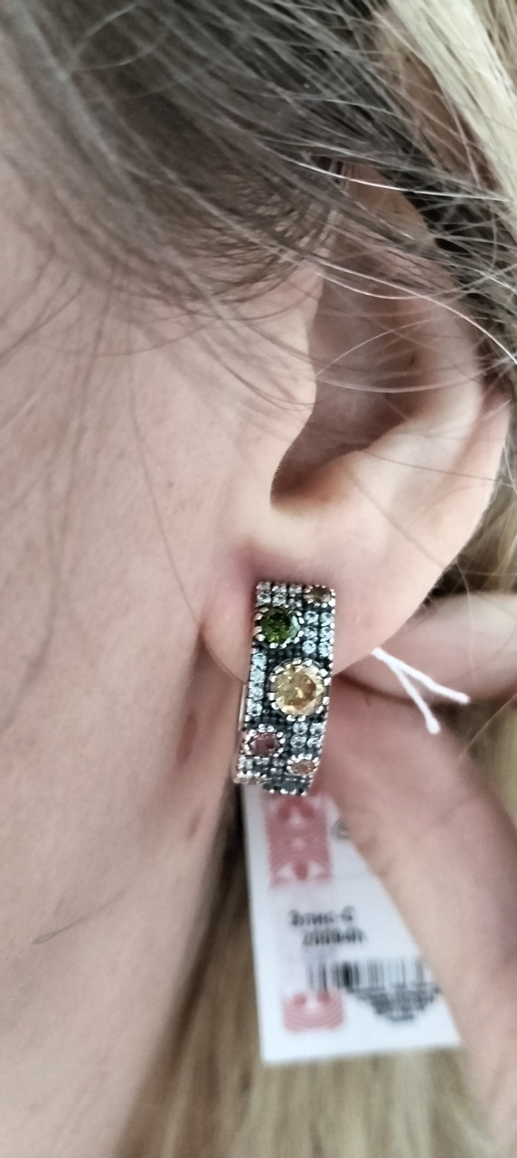 Срібні сережки софіт, фото 1