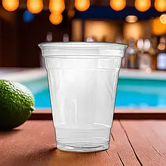 Стакан прозорий пластиковий під круглу кришку ''P'' без кришки 350 мл 50шт/уп / Склянки одноразові