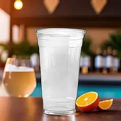 Купольний стакан 550мл  ''P'' пластиковий для коктейлів без кришки  50шт/уп