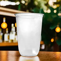 Купольний стакан 550 мл пластиковий для коктейлів одноразовий прозорий одноразовий Bubble без кришки 50шт/уп