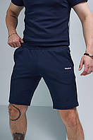 Мужские спортивные шорты Reebok трикотажные синие Рибок повседневные на лето (B)