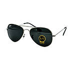 Окуляри Ray Ban Aviator Carbon silver black, фото 2