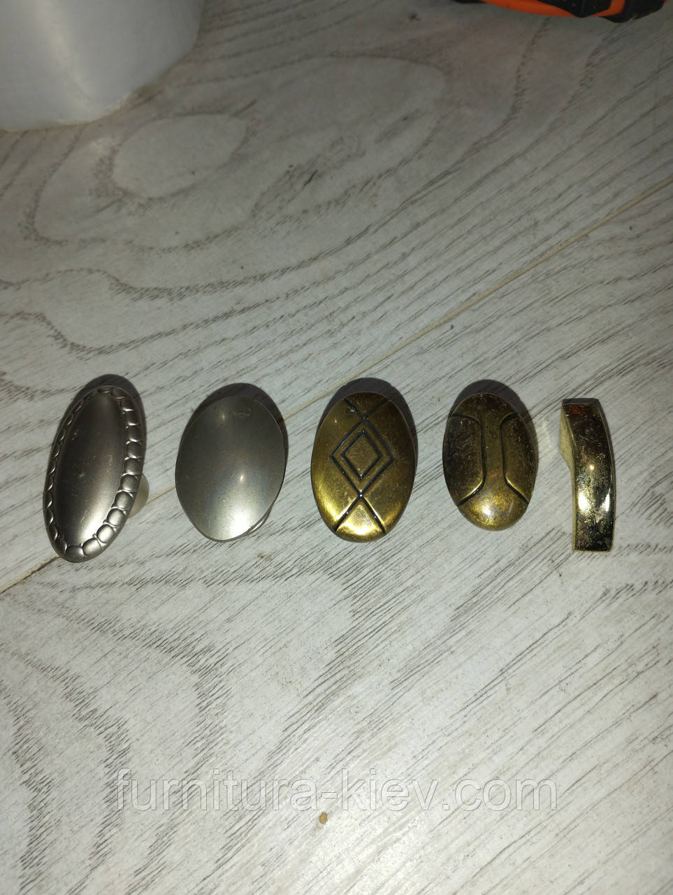 Ручки меблеві кнопки різні 5 шт., фото 1