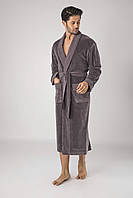 Чоловічий велюровий халат Nusa 20665 коричневий  XL