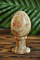 Яйцо из натурального камня оникс с подставкой, 6.5 см