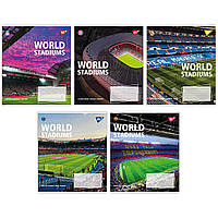 Тетрадь школьная Yes World stadium 24 листов линия, 20 шт/уп.