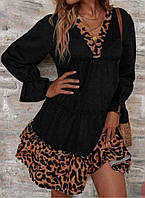 Женское стильное платье с принтом лео ткань: софт Мод. 7165