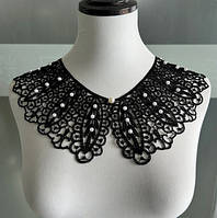 Комір ажурний чорний пришивний
