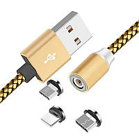 Кабель USB - Lightning + Micro USB + Type-C Magnet X-CABLE M3 ART:4994 - НФ-00006229 HS